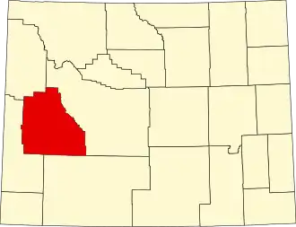 Locatie van Sublette County in Wyoming