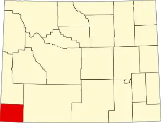 Locatie van Uinta County in Wyoming