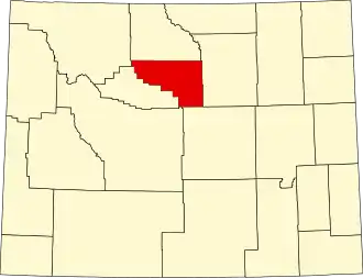 Locatie van Washakie County in Wyoming