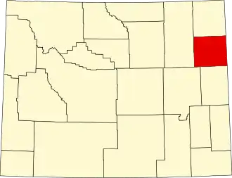 Locatie van Weston County in Wyoming