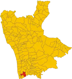 Locatie van Aiello Calabro in Cosenza (CS)