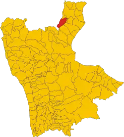 Locatie van Alessandria del Carretto in Cosenza (CS)