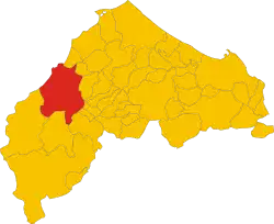 Locatie van Arcevia in Ancona (AN)