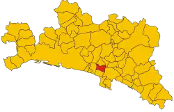 Locatie van Avegno in Genua (GE)