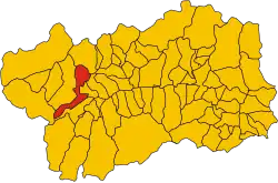 Locatie van Avise in Aostadal (AO)