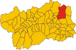 Locatie van Ayas in Aostadal (AO)