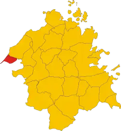 Locatie van Badesi in Olbia-Tempio (OT)