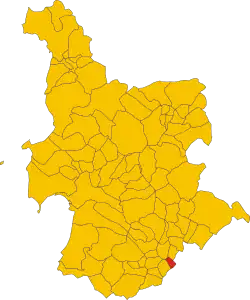 Locatie van Baradili in Oristano (OR)