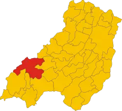 Locatie van Bardi in Parma (PR)