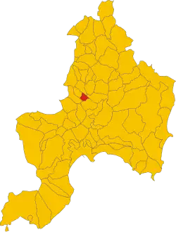 Locatie van Barrali in Zuid-Sardinië (SU)