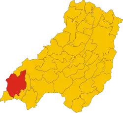 Locatie van Bedonia in Parma (PR)