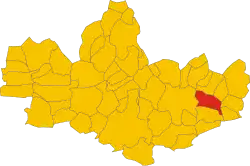 Locatie van Bellusco in Monza e Brianza (MB)