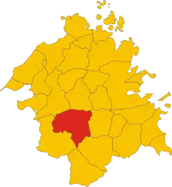 Locatie van Berchidda in Olbia-Tempio (OT)