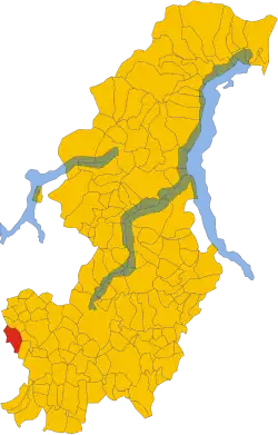 Locatie van Binago in Como (CO)