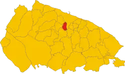 Locatie van Bitritto in Bari (BA)