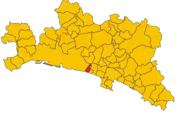 Locatie van Bogliasco in Genua (GE)