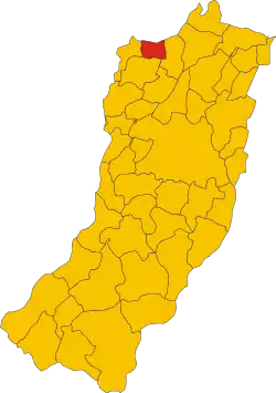 Locatie van Boretto in Reggio Emilia (RE)