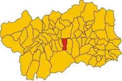 Locatie van Brissogne in Aostadal (AO)