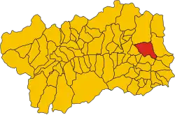 Locatie van Brusson in Aostadal (AO)