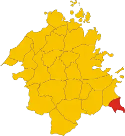 Locatie van Budoni in Sassari