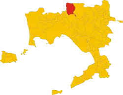 Locatie van Caivano in Napels (NA)