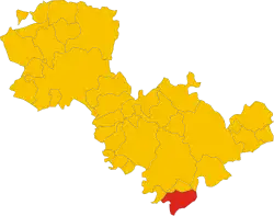 Locatie van Calvi dell'Umbria in Terni (TR)