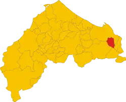 Locatie van Camerano in Ancona (AN)