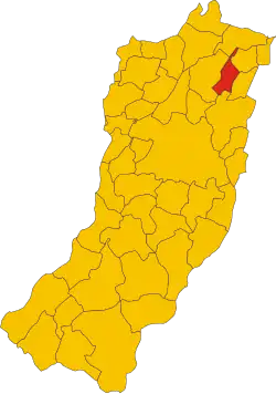 Locatie van Campagnola Emilia in Reggio Emilia (RE)