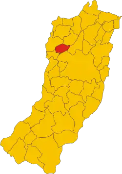 Locatie van Campegine in Reggio Emilia (RE)