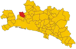 Locatie van Campomorone in Genua (GE)