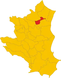 Locatie van Carfizzi in Crotone (KR)