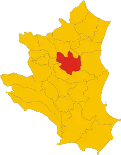 Locatie van Casabona in Crotone (KR)