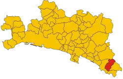 Locatie van Casarza Ligure in Genua (GE)