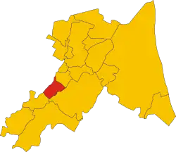 Locatie van Castel Bolognese in Ravenna (RA)