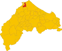 Locatie van Castel Colonna in Ancona (AN)