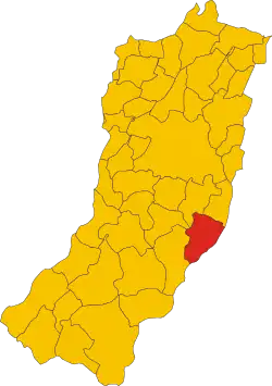 Locatie van Castellarano in Reggio Emilia (RE)