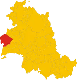 Locatie van Castiglione del Lago in Perugia (PG)