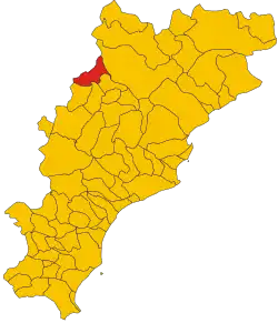 Locatie van Cengio in Savona (SV)