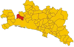 Locatie van Ceranesi in Genua (GE)