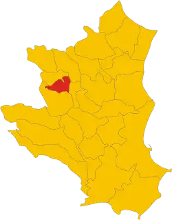 Locatie van Cerenzia in Crotone (KR)