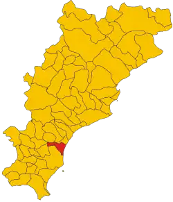 Locatie van Ceriale in Savona (SV)