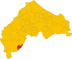 Locatie van Cerreto d'Esi in Ancona (AN)