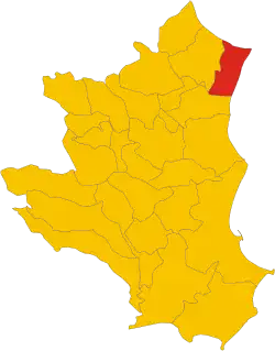 Locatie van Cirò Marina in Crotone (KR)