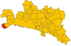 Locatie van Cogoleto in Genua (GE)