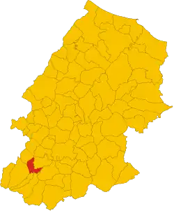 Locatie van Colle d'Anchise in Campobasso (CB)