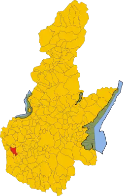 Locatie van Comezzano-Cizzago in Brescia (BS)