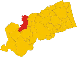 Locatie van Comunanza in Ascoli Piceno (AP)