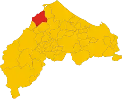 Locatie van Corinaldo in Ancona (AN)