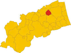 Locatie van Cossignano in Ascoli Piceno (AP)