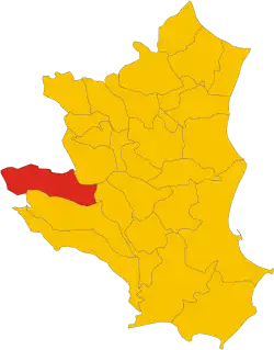 Locatie van Cotronei in Crotone (KR)